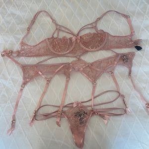 Pink honey birdette lingerie set